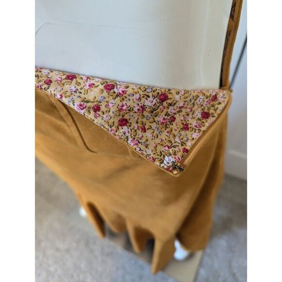 Maeve Anthropologie US6 faux suede high-low hem harvest gold flounced skirt - Picture 4 of 4